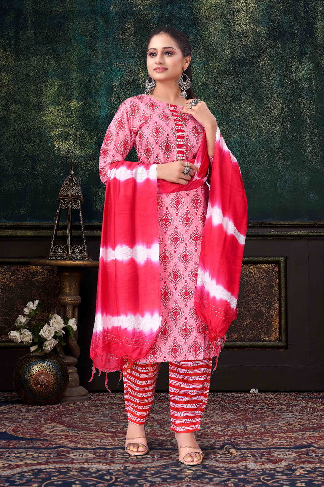 Vt Designer Printed Cotton Kurti With Bottom Dupatta Wholesale Online
